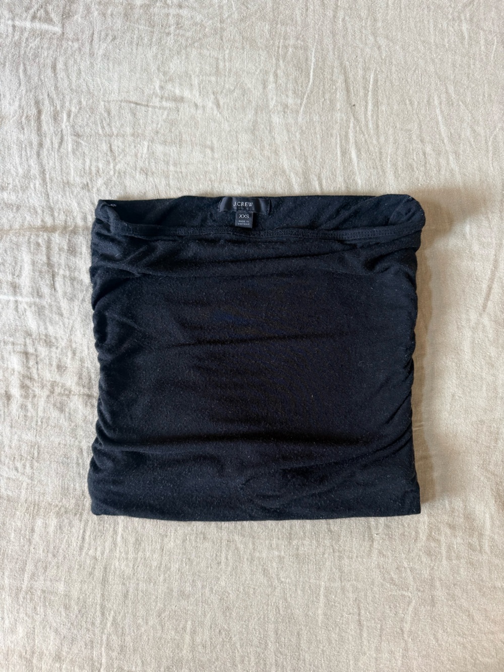 J. Crew Black Tube Top with Ruched Sides